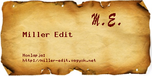 Miller Edit névjegykártya